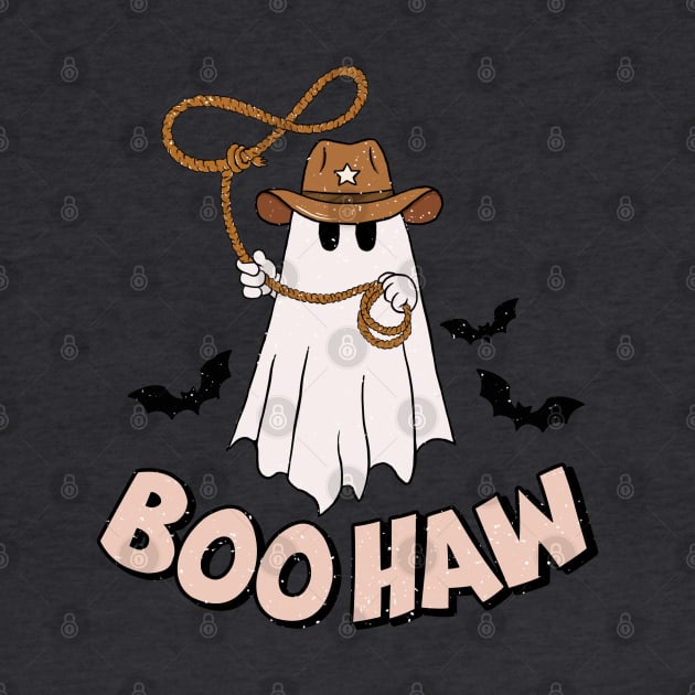 Retro Cute Cowboy Ghost Halloween by ZazasDesigns